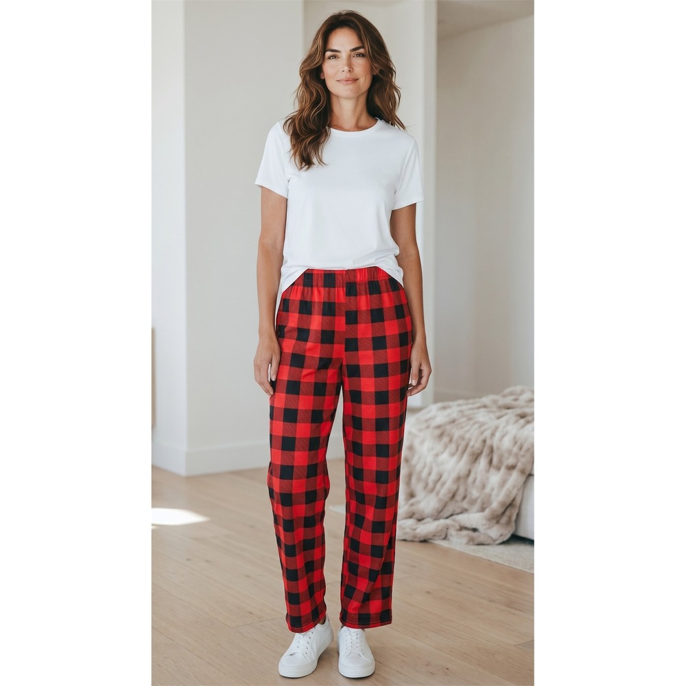 Kids‎ Red and Black Buffalo Plaid Pajama Pants Checkered Lounge Bottoms Size 10